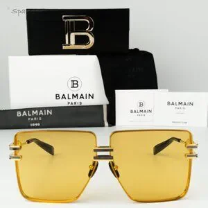 Brand new Balmain Gold and Black Aviator Sunglasses Balmain Premier Titanium Aviator Sunglasses | Neiman Marcus main image 3